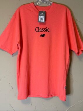 New Balance Coral Pink Timeless Classic Short Sleeve Tee Men’s Oversized Boxy